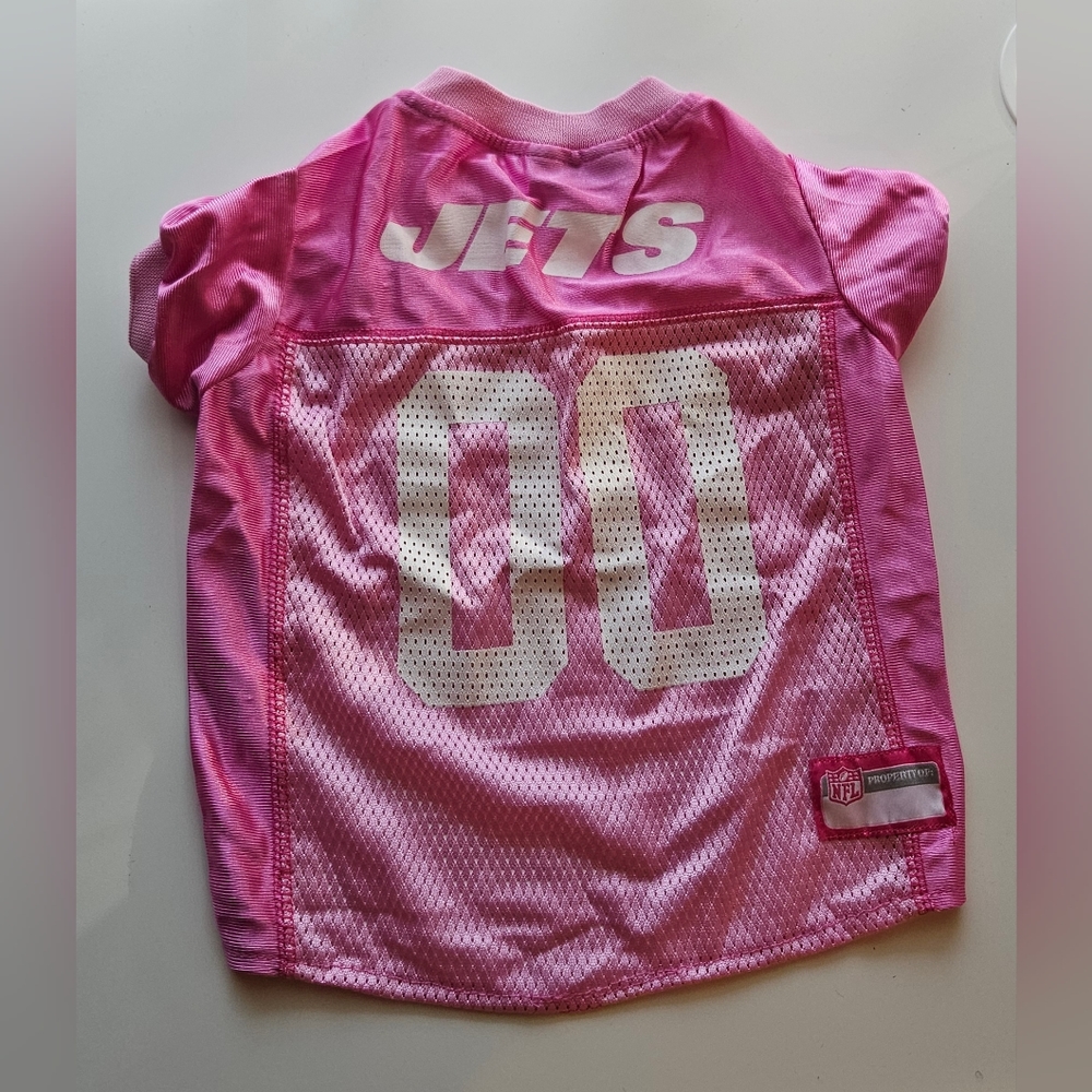 Pets First pink Jets dog jersey size medium